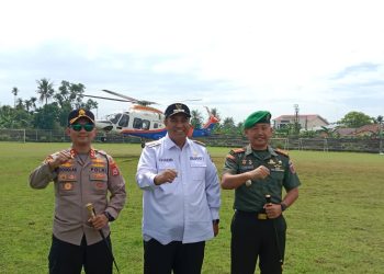 Bupati Maros Bersama TNI-POLRI Pantau Cuaca Lewat Udara 
