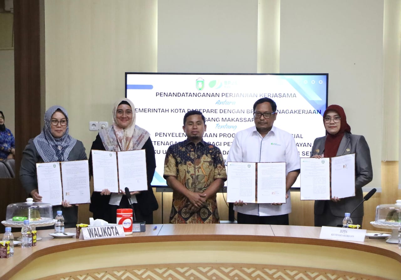 Pemkot Parepare Teken MoU dengan BPJS Ketenagakerjaan, Lindungi 2.107 Pekerja Rentan